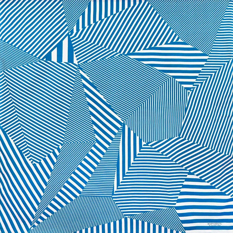 Konomi – Stripe Furoshiki Light Blue    ()  97X97cm  (Japanese Wrapping Cloth)