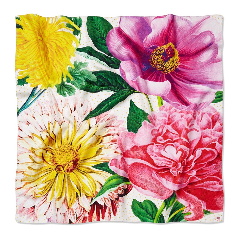 Botanical Blossoms Silk Scarf