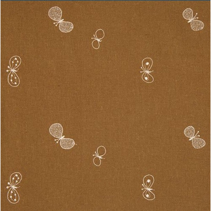 Cho Musubi – 48 Mina Perhonen Linen Embroidery L choucho Brown – 48   L choucho
