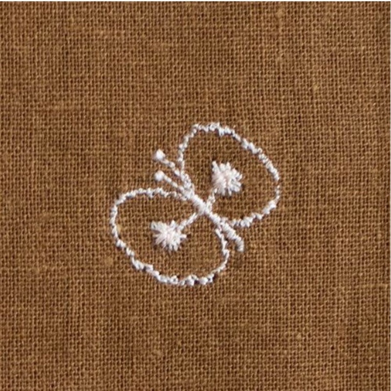 Cho Musubi – 50 Mina Perhonen Linen Embroidery butterfly Brown – 50    choucho  50 cm