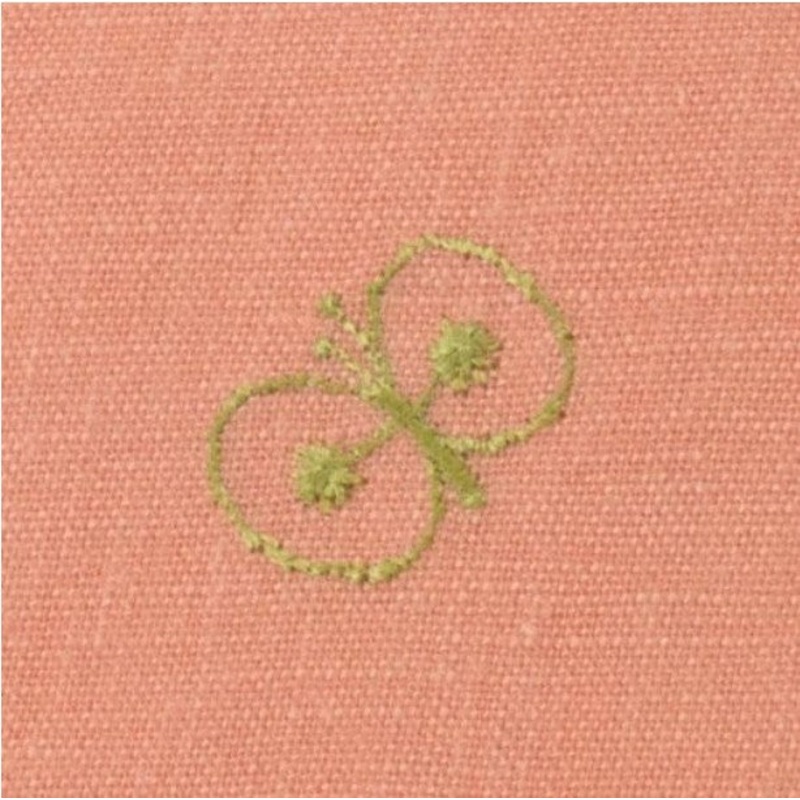 Cho Musubi – 50 Mina Perhonen Linen Embroidery butterfly Salmon pink – 50     50 cm
