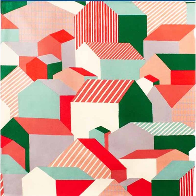 Cohare  – Home Green Red  (  ) – Furoshiki   45 x 45 cm