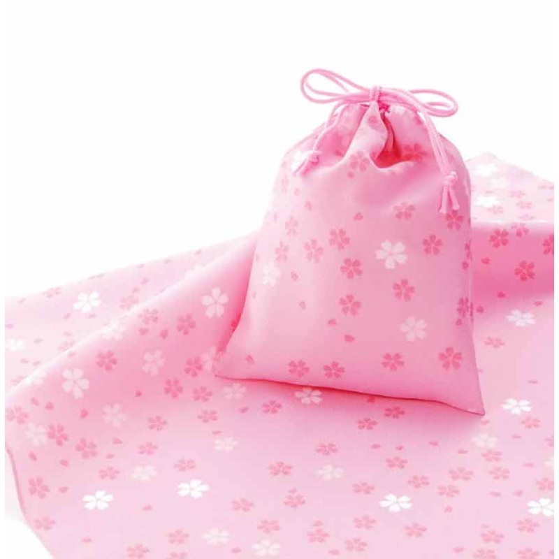 Eco ClothFuroshiki and Drawstring Bag Set – Kozakura     – Furoshiki   70 x 70 cm