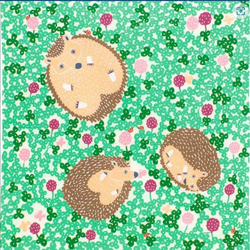 Kata Kata – Hedgehog Green ( ) – Furoshiki   50 x 50 cm