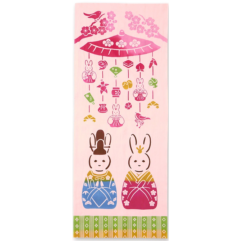 Kenema  – Bunny bina   Japanese Tradition Cotton Towel (The dyed Tenugui)