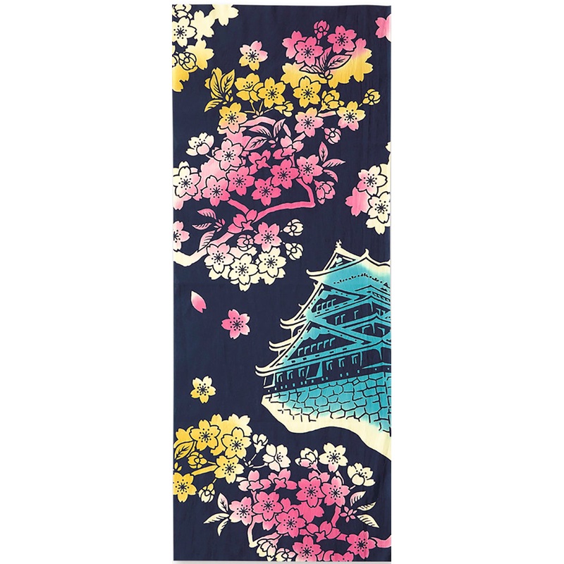 Kenema  – Cherry blossoms under the castle         (The dyed Tenugui)