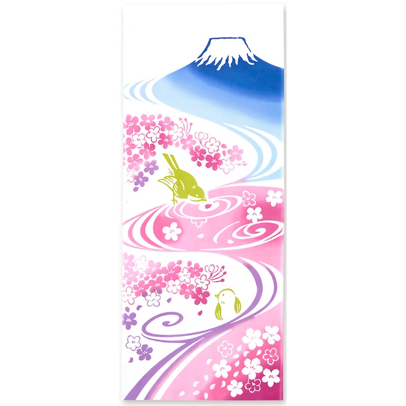 Kenema  –   Fuji’s Sakuragawa River        (The dyed Tenugui)