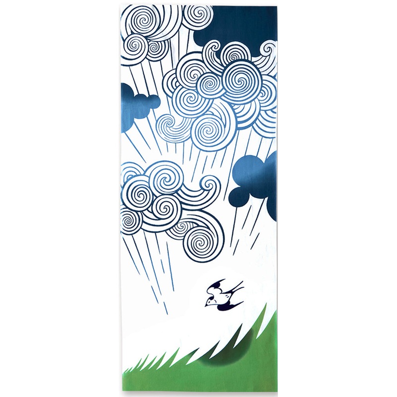 Kenema  –  Rain at certain times   Japanese Tradition Cotton Towel (The dyed Tenugui)