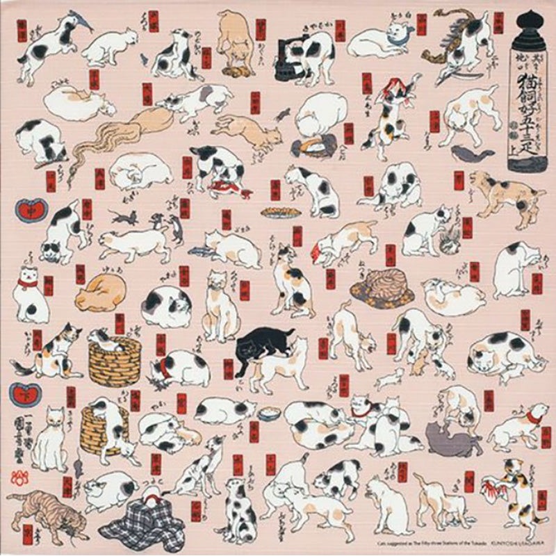 Sumidagawa – Utagawa Kuniyoshi – Myokai kougo Jyusanbiki (  ) – Furoshiki  48 x 48 cm