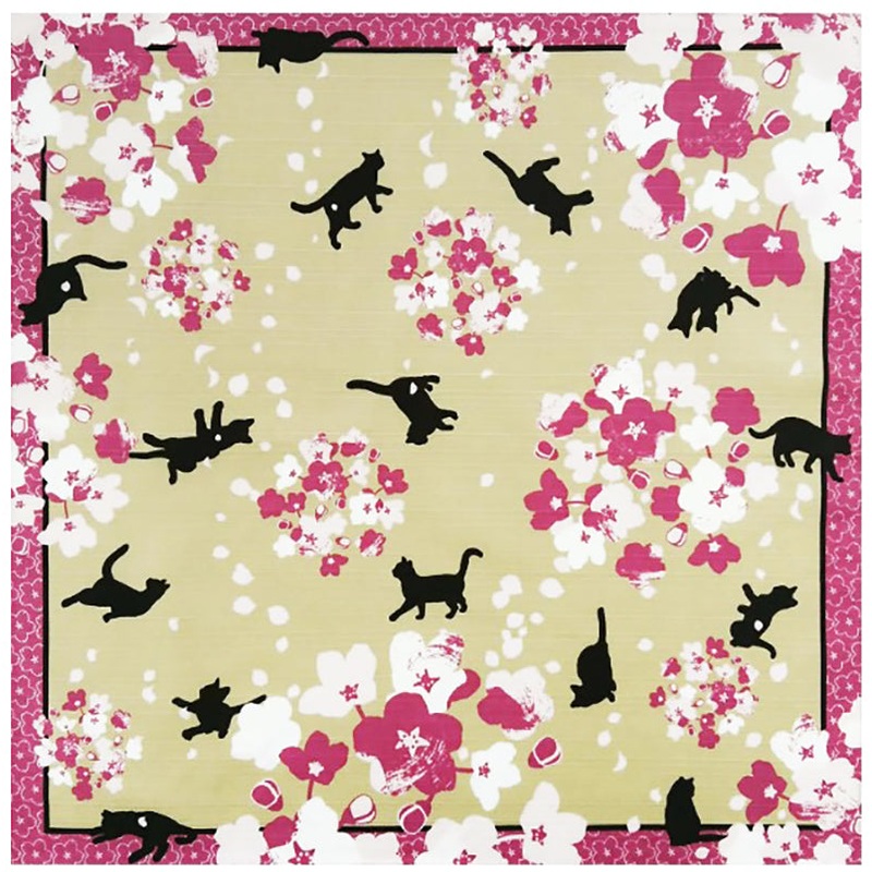 Yu-Soku – Sakura Yuho Neko     – Furoshiki 50 x 50 cm