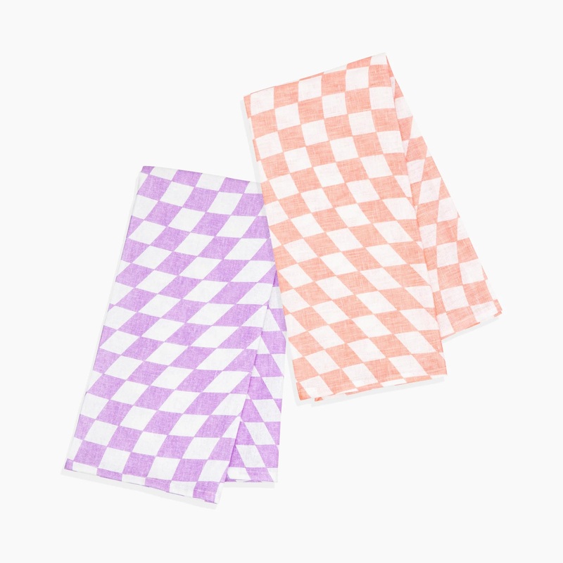 Poketo Tea Towel Set in Checkers