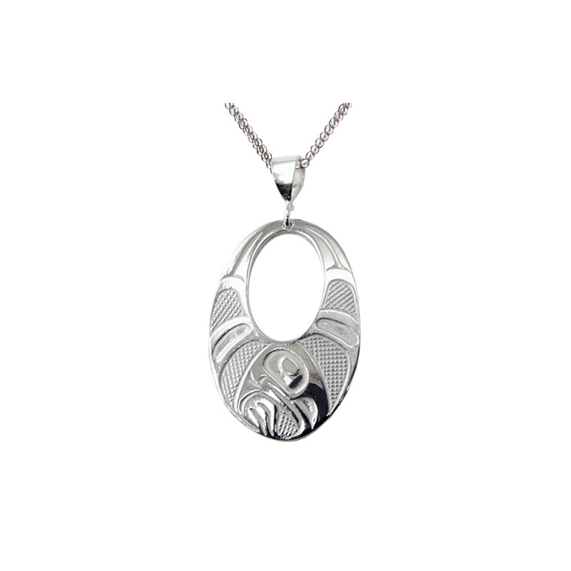 Raven Wing Oval Pendant