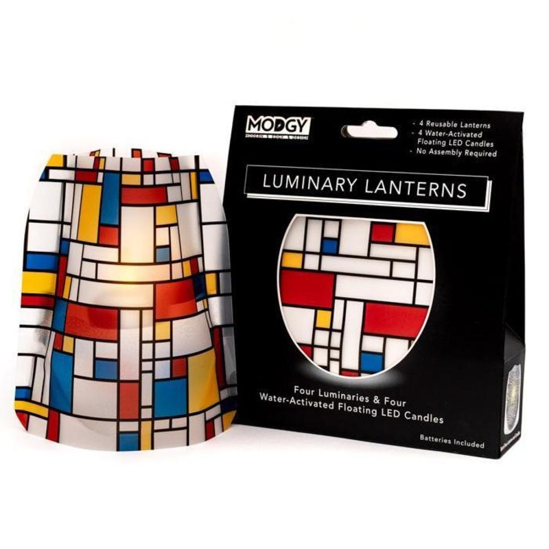 Piet Mondrian Luminary Lantern Set