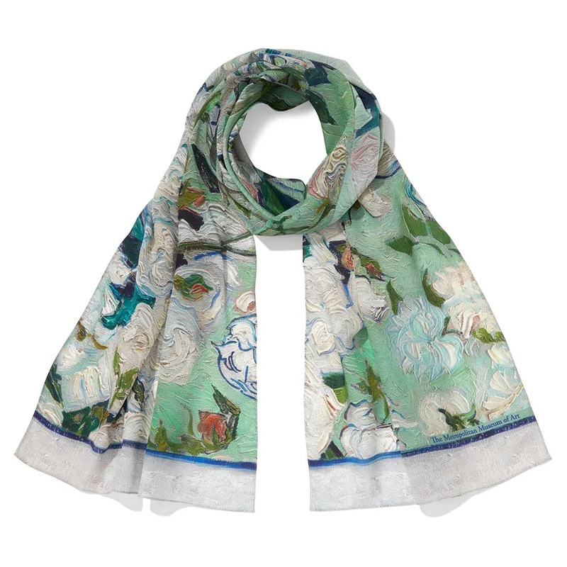 Van Gogh Roses Oblong Silk Scarf