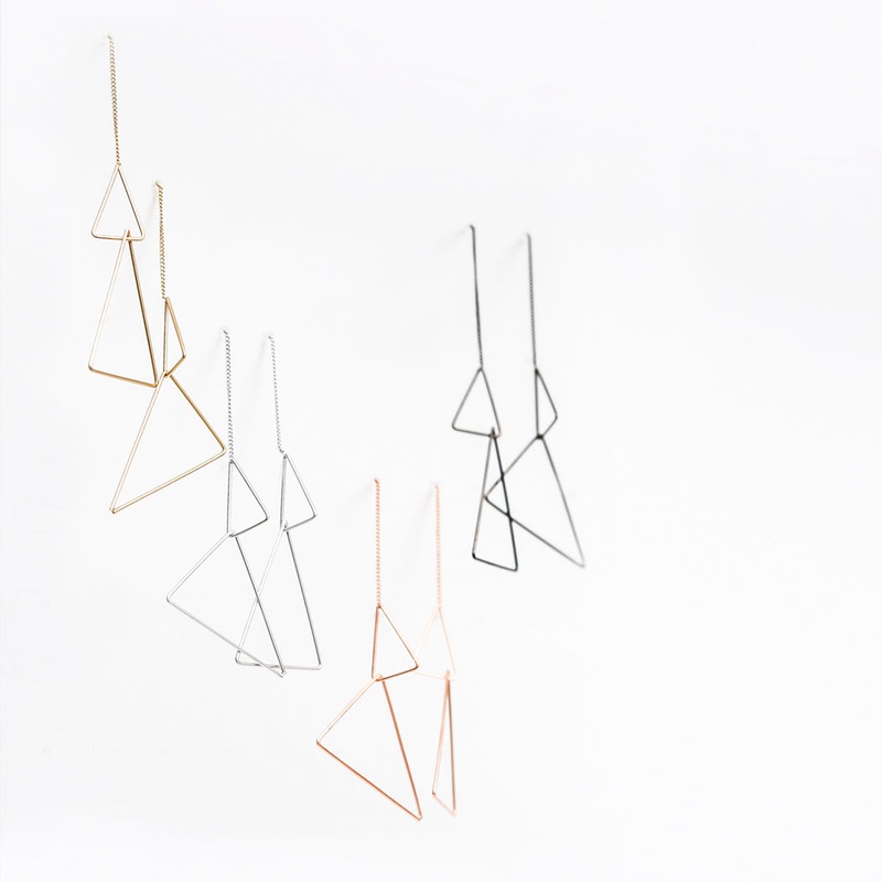Dual Triangle Earrings