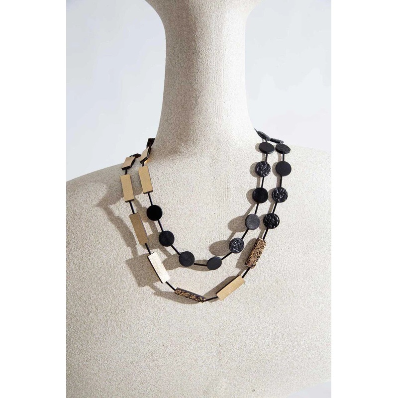 Green Necklace Circle Rectangle