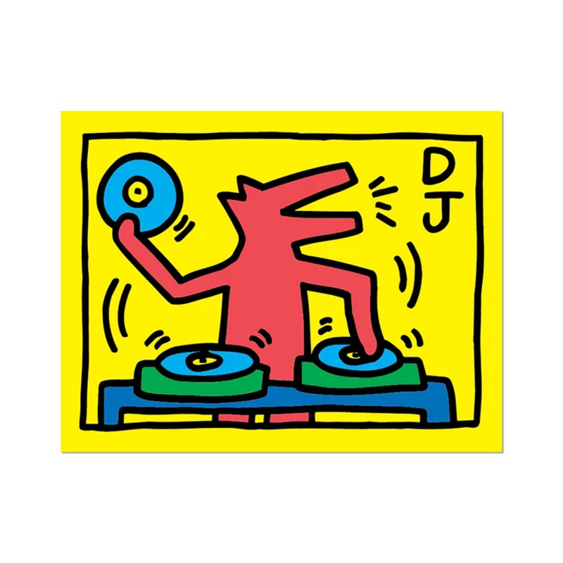 Harring DJ Dog Vinyl Sticker
