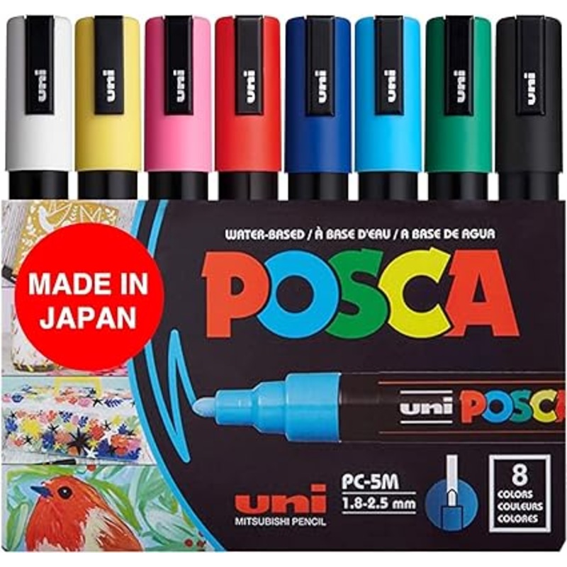 POSCA 5M Markers – Set of 8