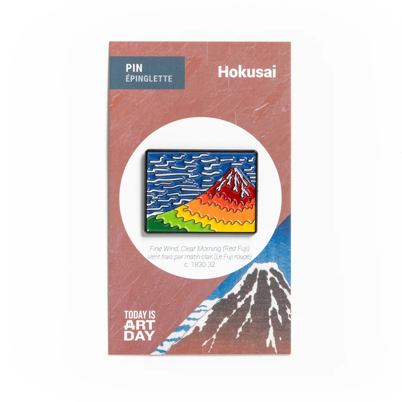 Hokusai Enamel Pin – Red Fuji