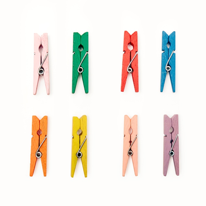 Mini Rainbow Clothespins