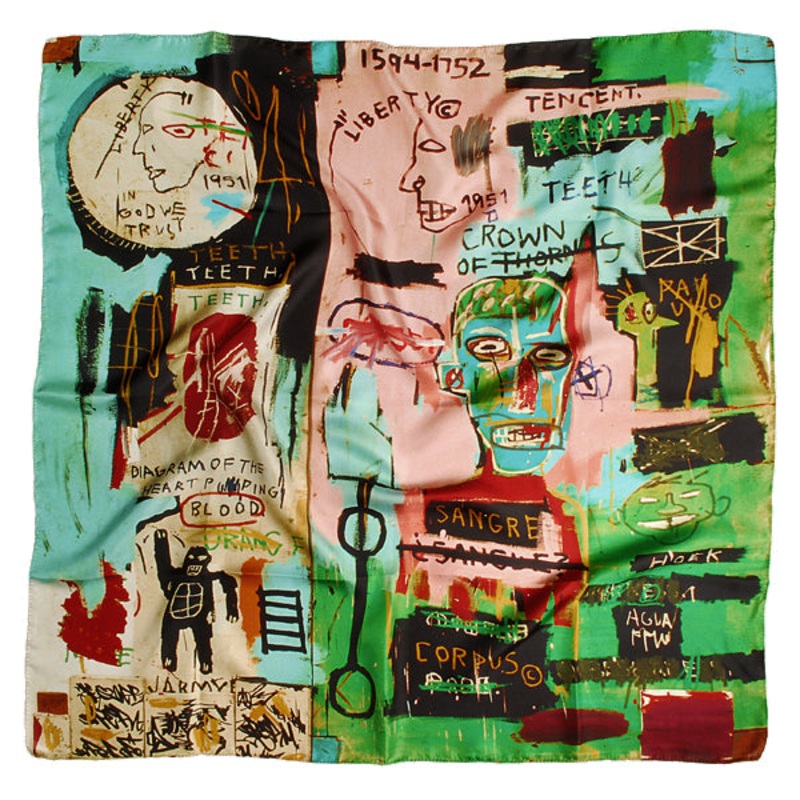 Basquiat In Italian Silk Scarf