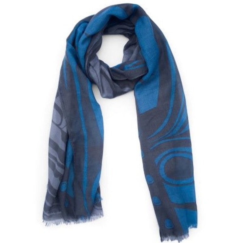 Raven Woven Shawl – Blue/Grey