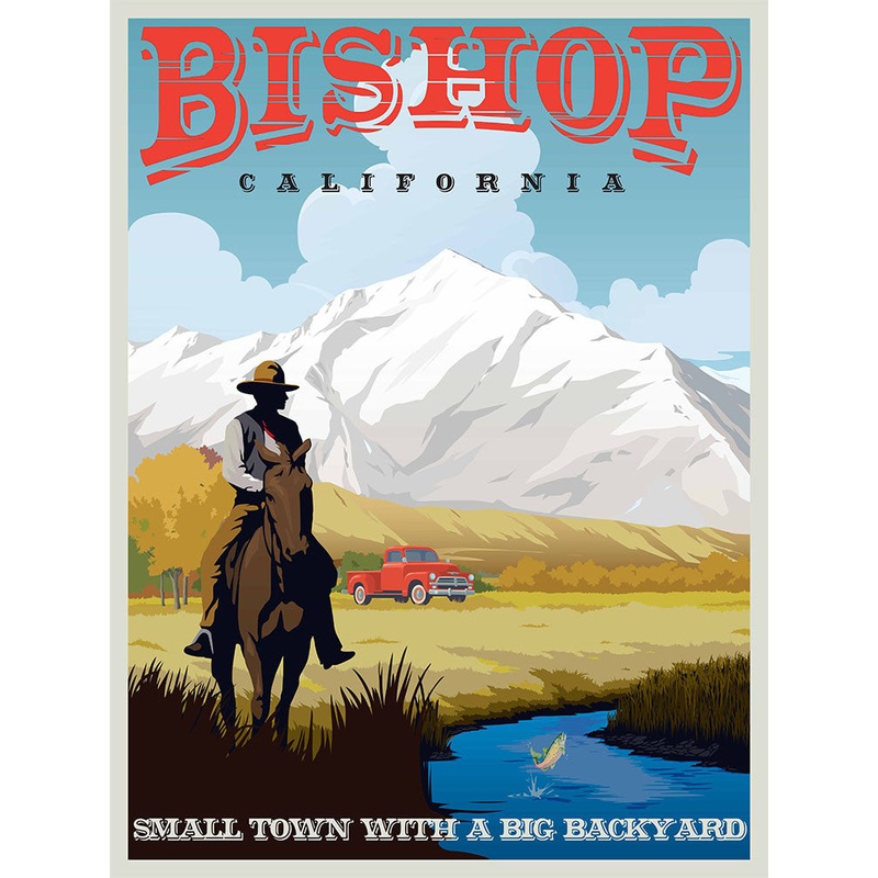 Bishop California Retro Poster