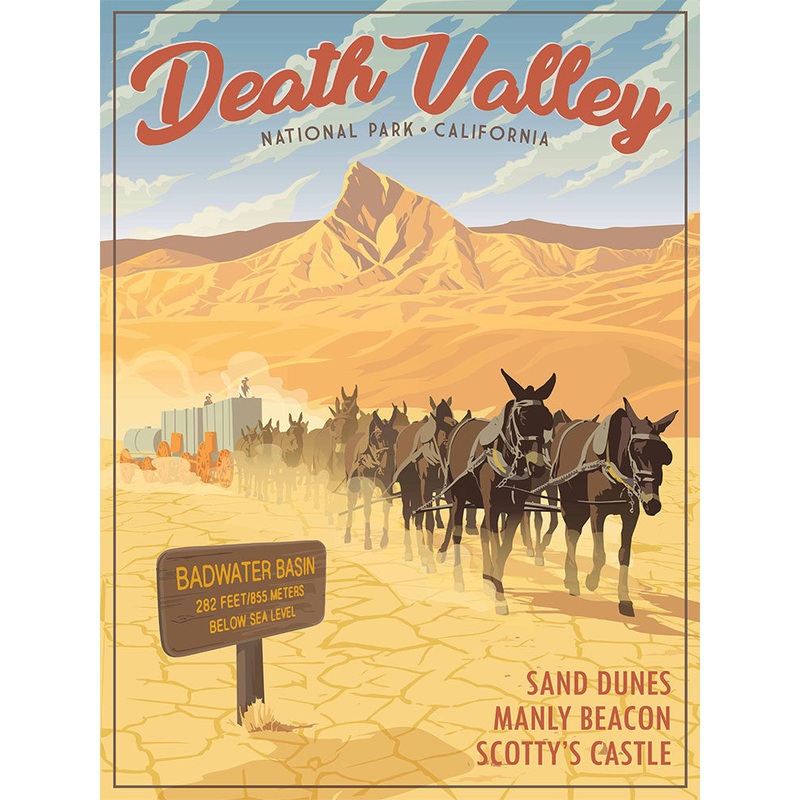 Death Valley Retro Poster