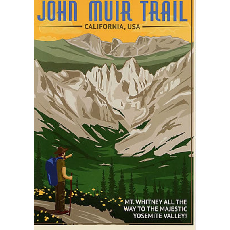 John Muir Trail Retro Poster