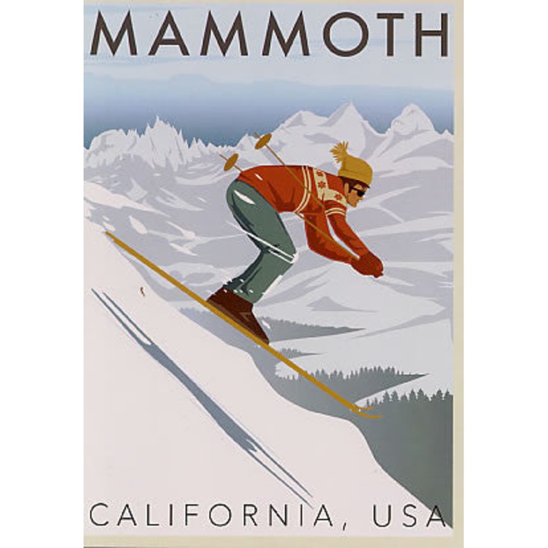 Mammoth Lakes Retro Skier Poster