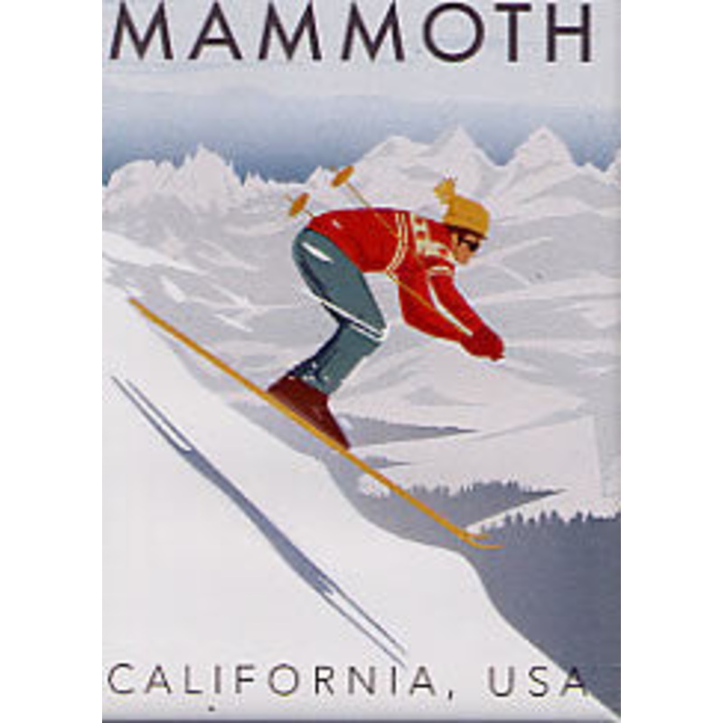 Mammoth Retro Skier Magnet – QTY=12