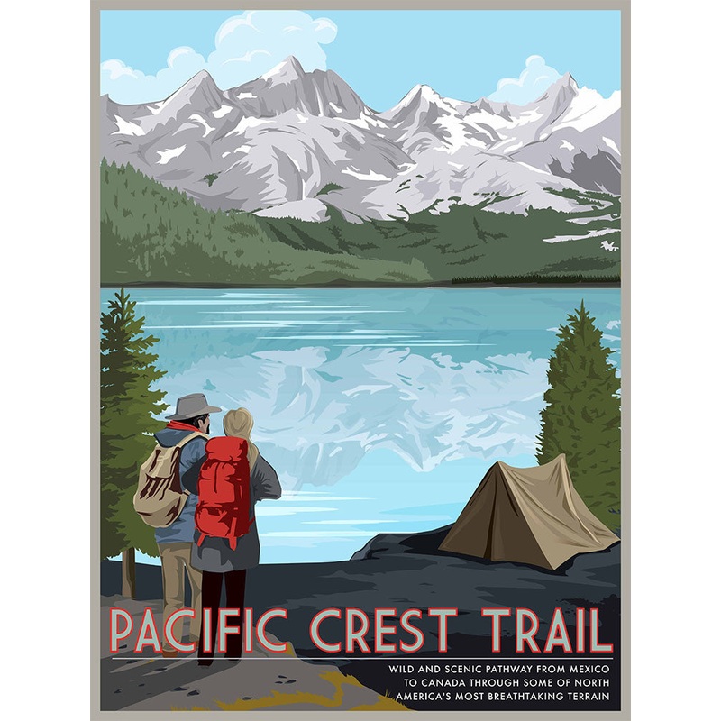 Pacific Crest Trail Retro Poster