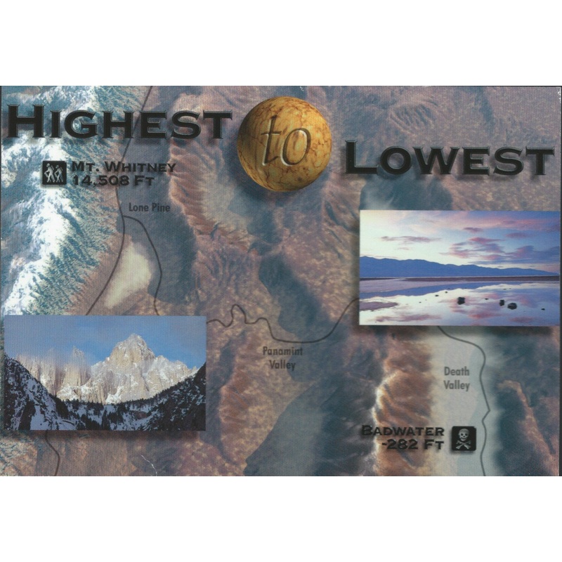 Death Valley Elevation Postcard-QTY=50
