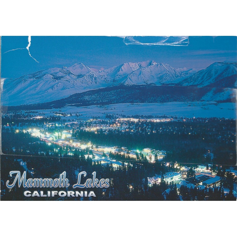 Mammoth Lakes Night Lights Winter Postcard-QTY=50