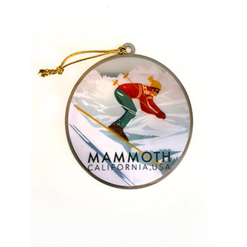 Mammoth Lakes Retro Skier Ornament