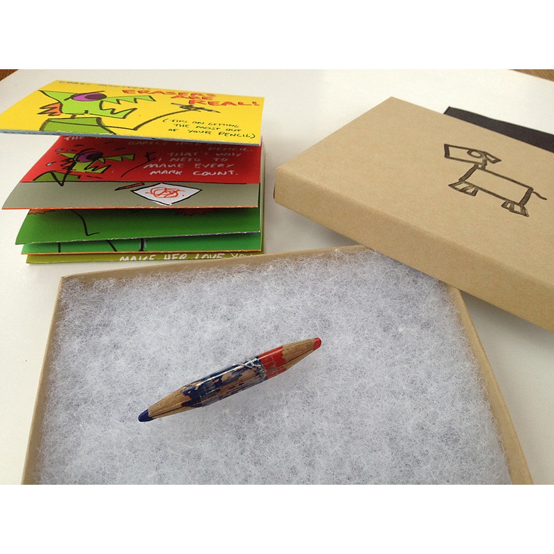 Used Pencil and Crazy Monster’s Erasers are Real (Blue and Red combination pencil.)