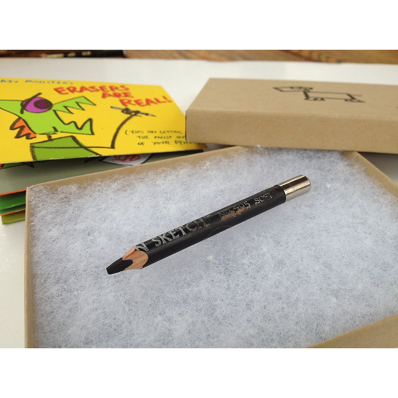 Used Pencil and Crazy Monster’s Erasers are Real (Carbon Sketch Pencil)