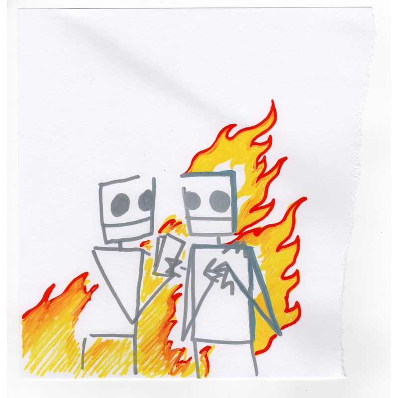 on fire