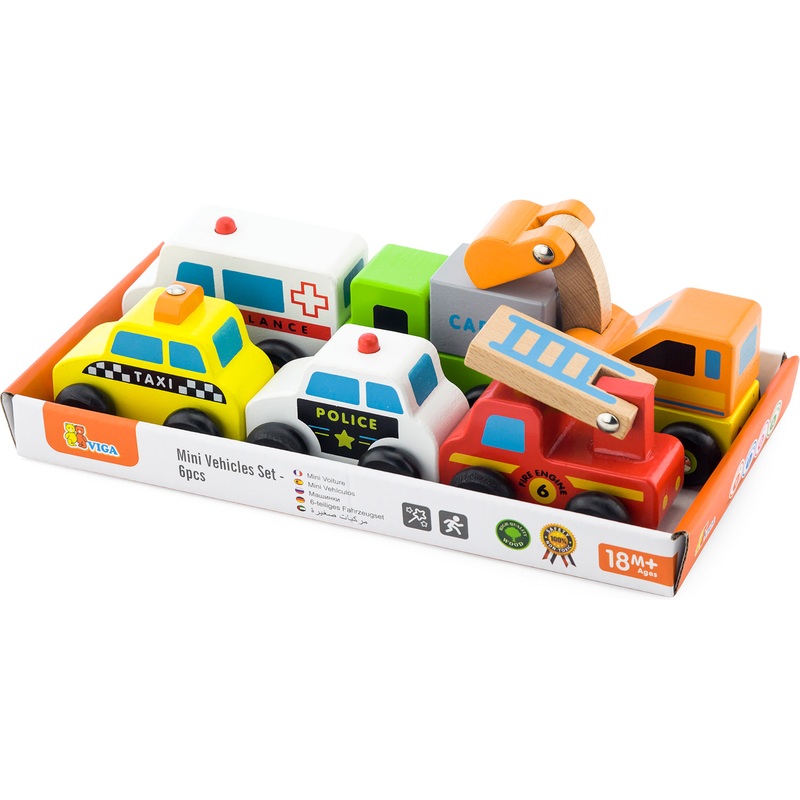 Wooden Mini Vehicle 6pc set