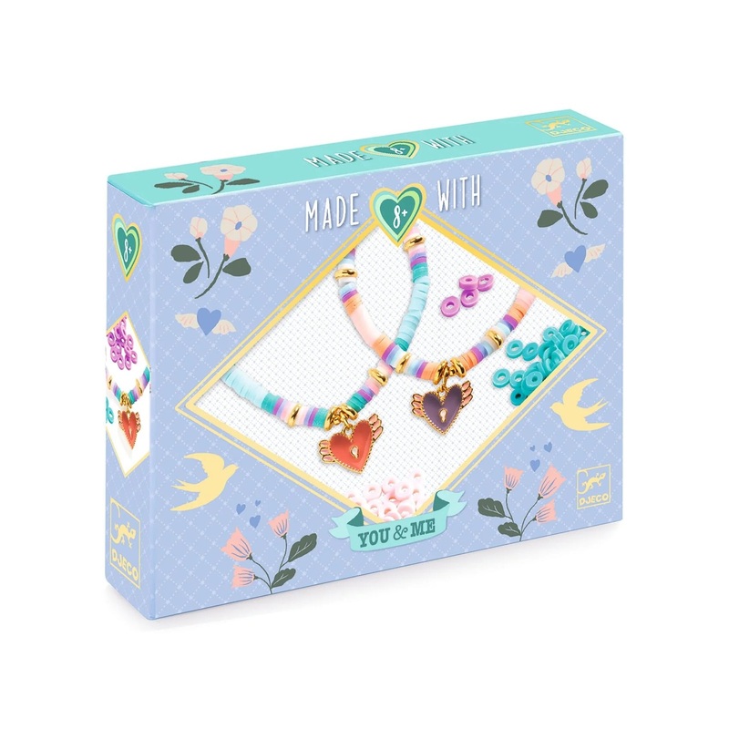You & Me Friendship Bracelets:  Heart Heishi