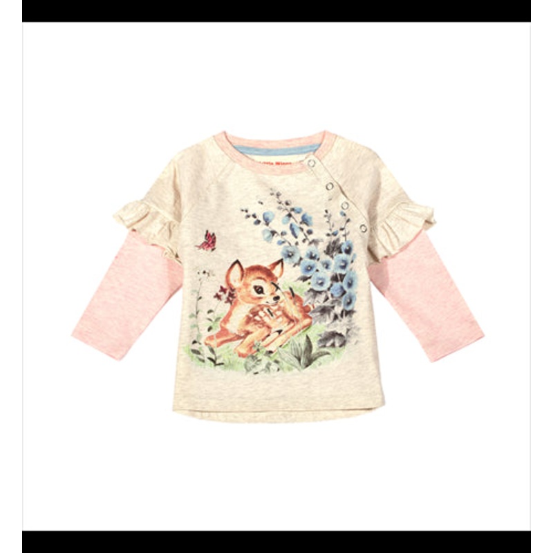 Frilled Double Sleeve Raglan T-shirt – Cosy