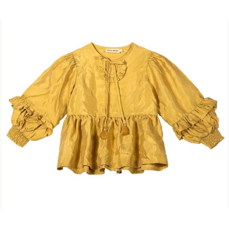 Shirred Top With Frills