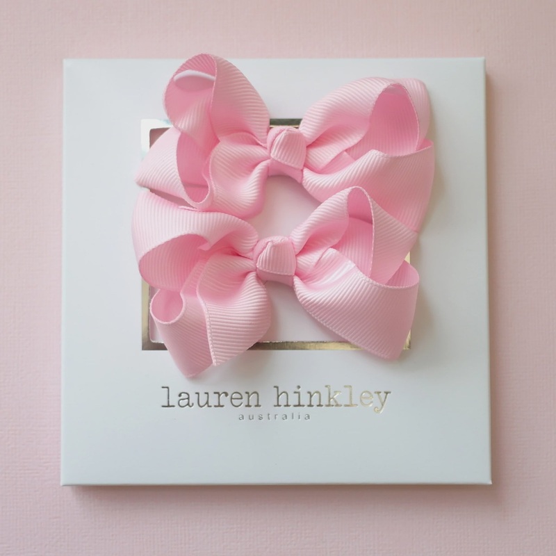 Small Grosgrain Pink Bows – Set of 2