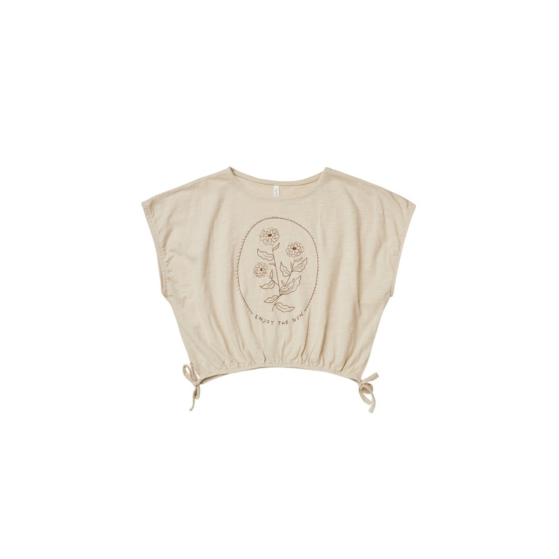 CROPPED CINCH TEE ENJOY THE NOW – NATURAL