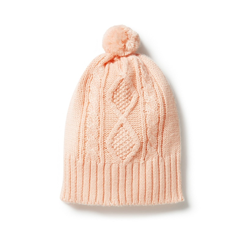 Knitted Mini Cable Hat – Shell