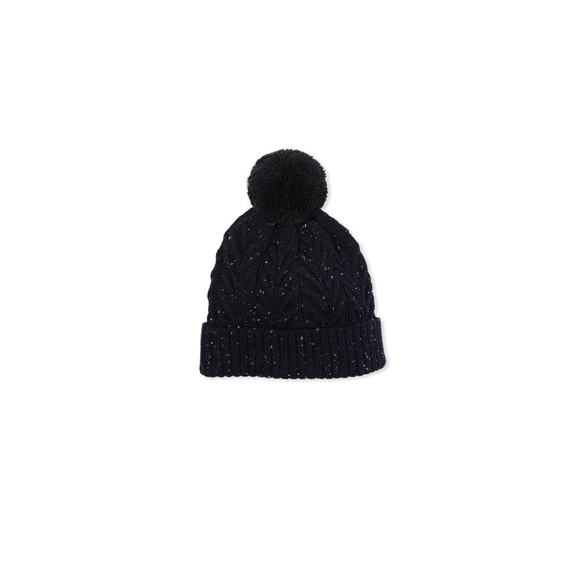 Navy Fleck Beanie