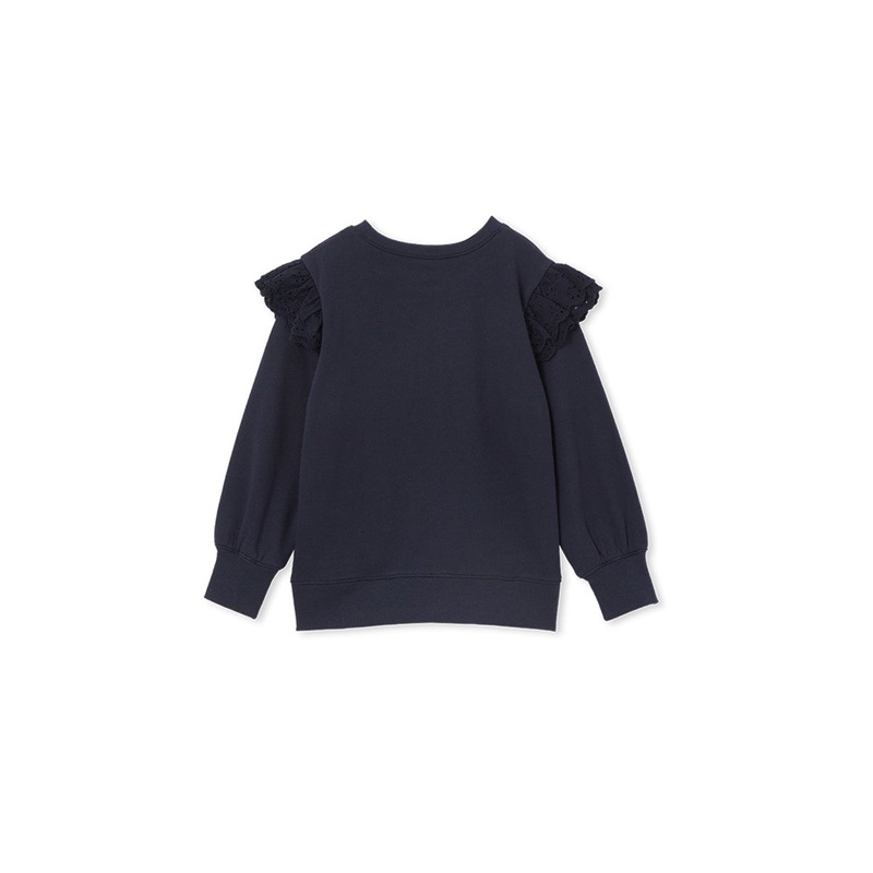 Navy Frill Detail Baby Sweat