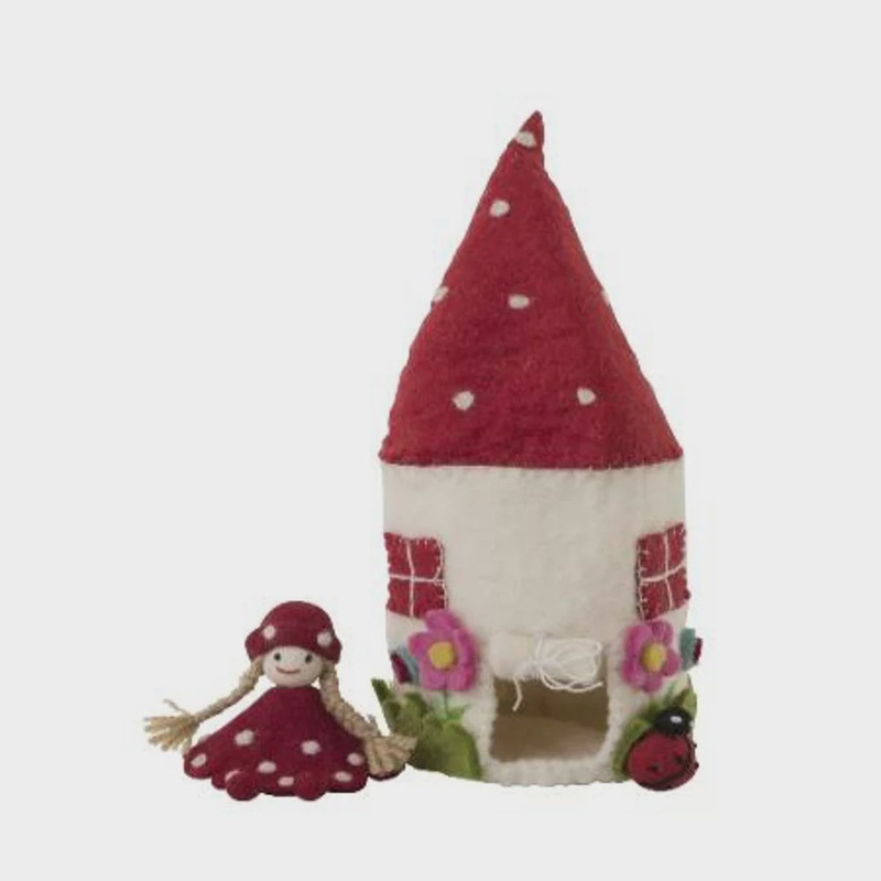 Felt Mushroom House w Fairy
