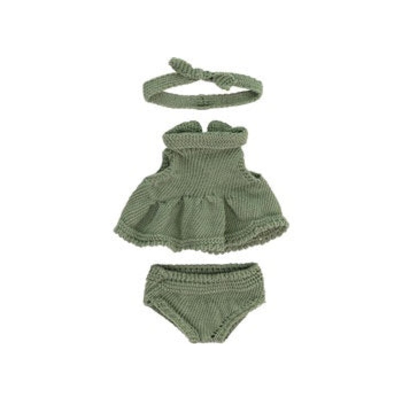 Knitted Doll Outfit 21cm – Dress & Headband
