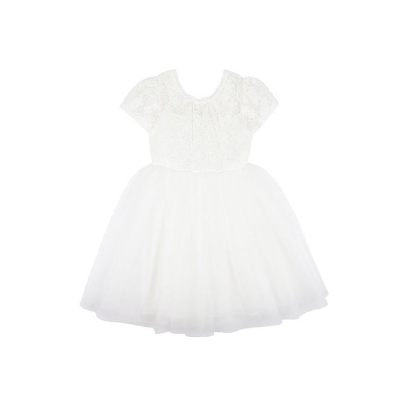 LACE BODICE WITH BACK BOW DRESS